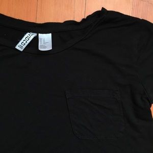 Black Divided Shirt with Front Pocket